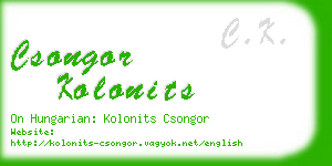 csongor kolonits business card